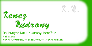 kenez mudrony business card